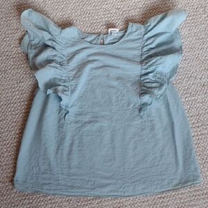 a new day Blue Ruffled Blouse Sleeveless